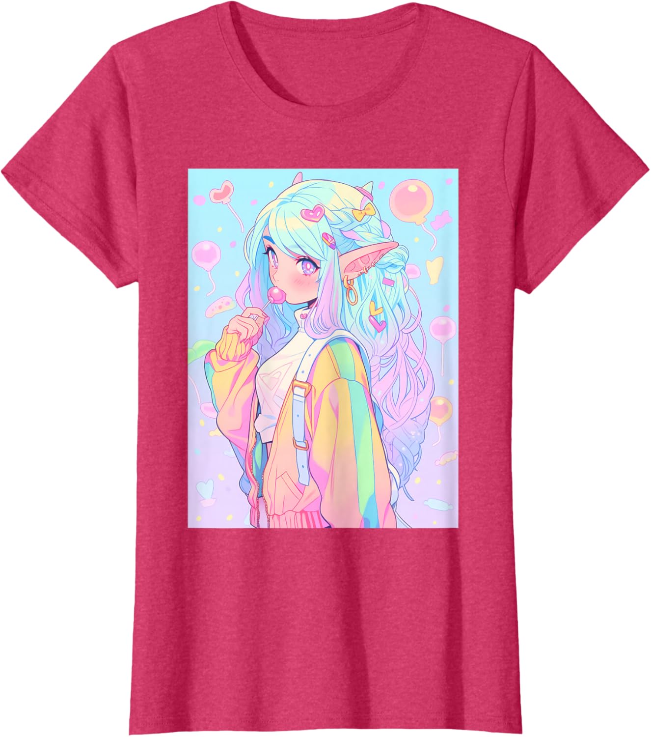 Anime Girl Pastel Kawaii Waifu Elves Girl T-Shirt