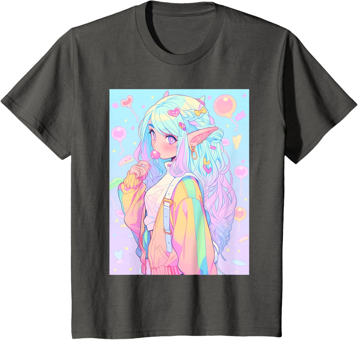 Anime Girl Pastel Kawaii Waifu Elves Girl T-Shirt