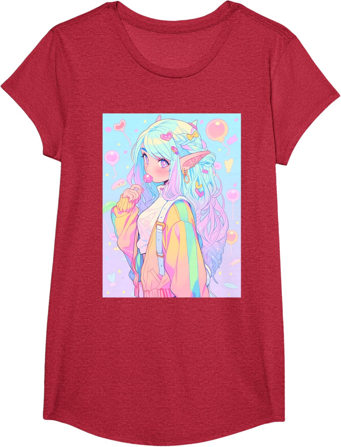 Anime Girl Pastel Kawaii Waifu Elves Girl T-Shirt