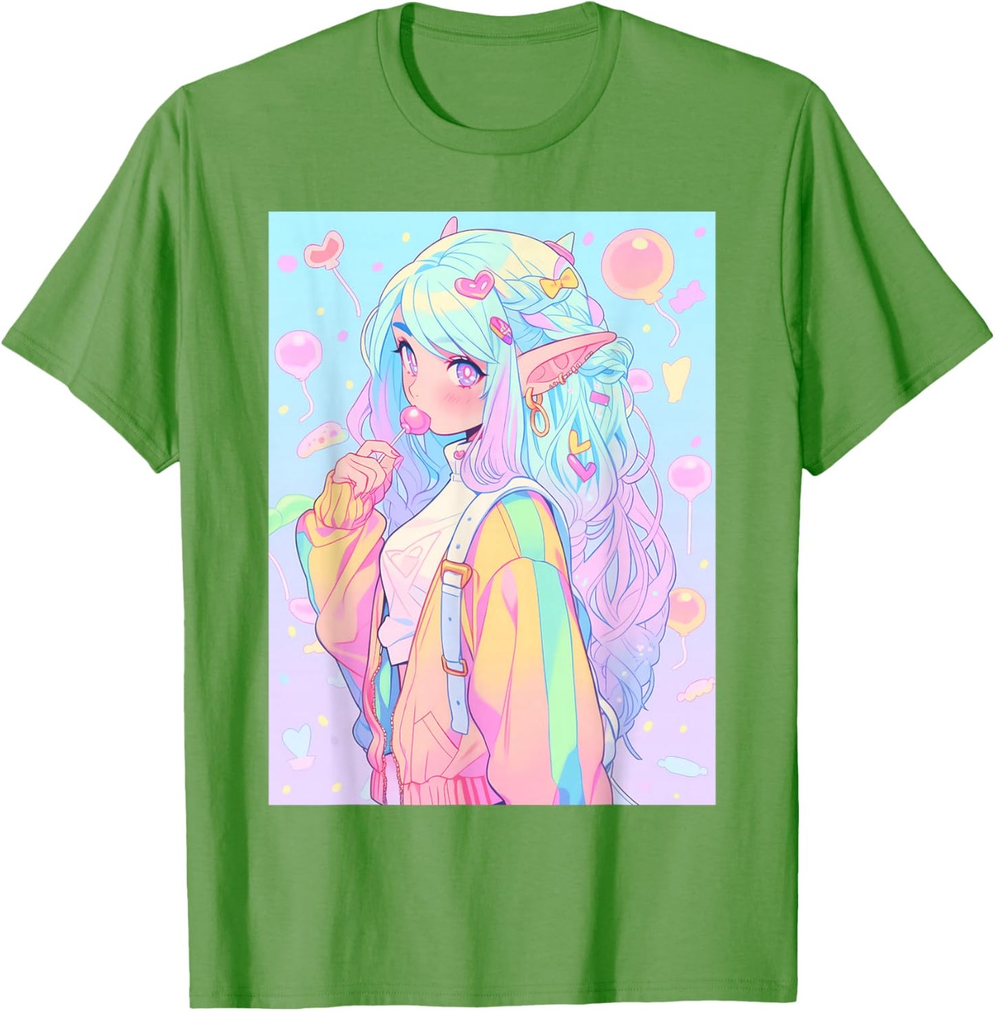 Anime Girl Pastel Kawaii Waifu Elves Girl T-Shirt