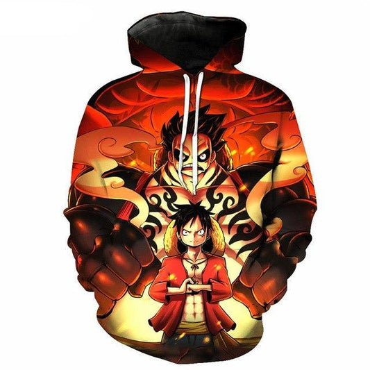 3D Print Anime One Piece Monkey Luffy Hoodie